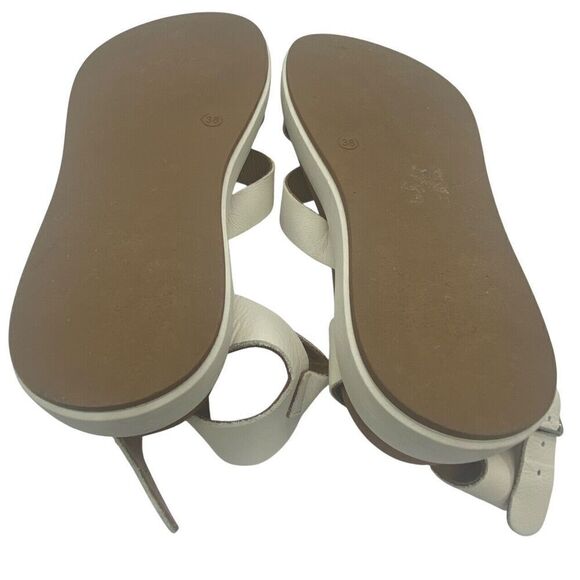 Varese Ivory Toe Ring Platform Sandals Ankle Strap Modern Chunky Size 38 / 7.5 - Picture 7 of 14